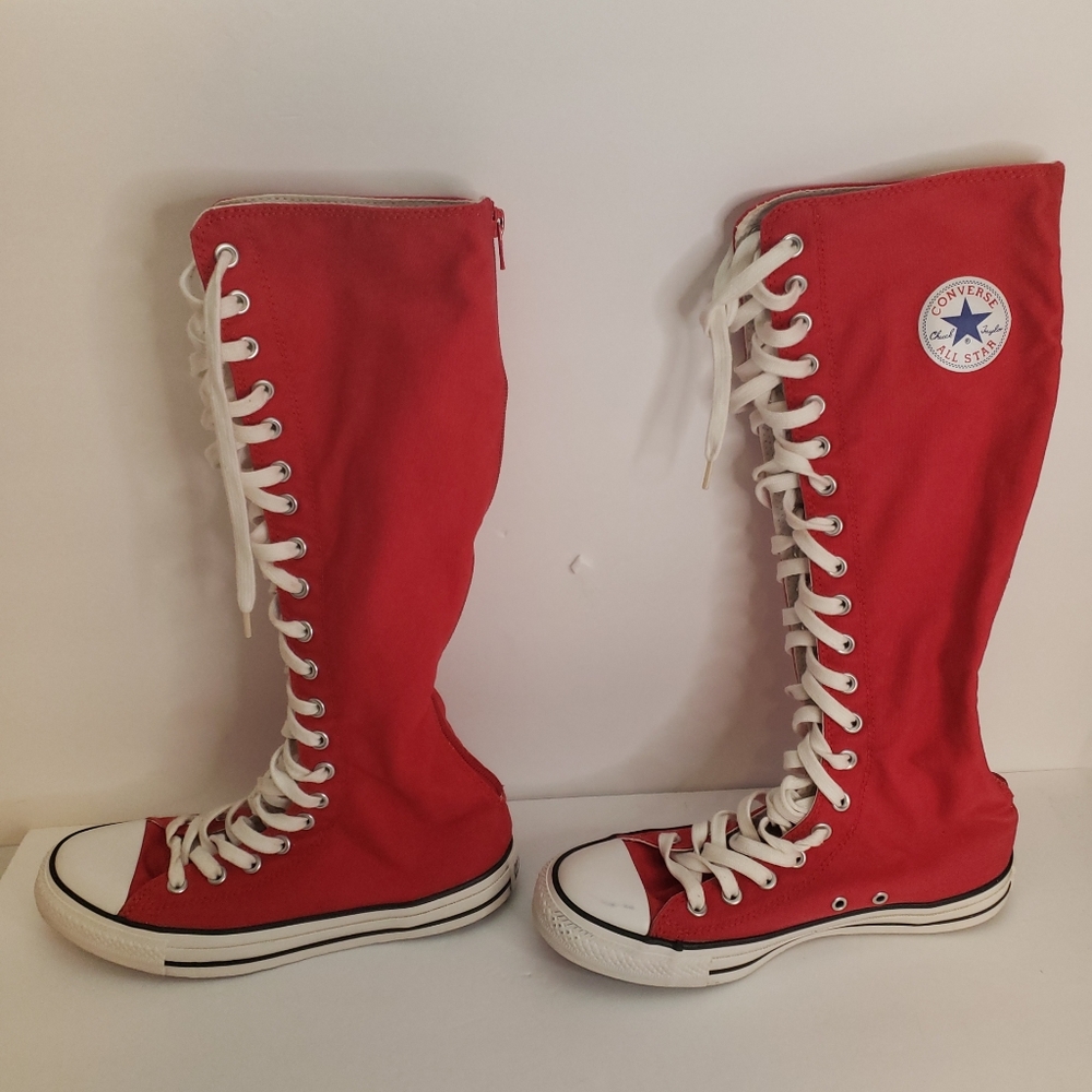 Converse All Star Chuck Taylor Red Knee-High Sneakers (Women's 9 - Men's 7)